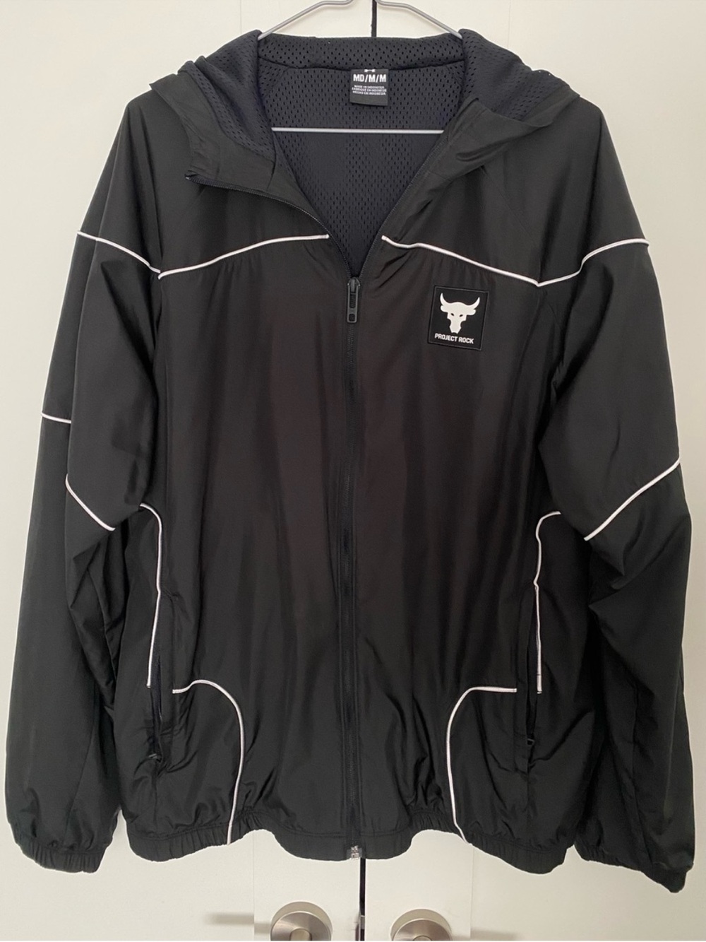 Under Armour Project Rock Brahma Lined Jacket Oversized Medium Unisex Black